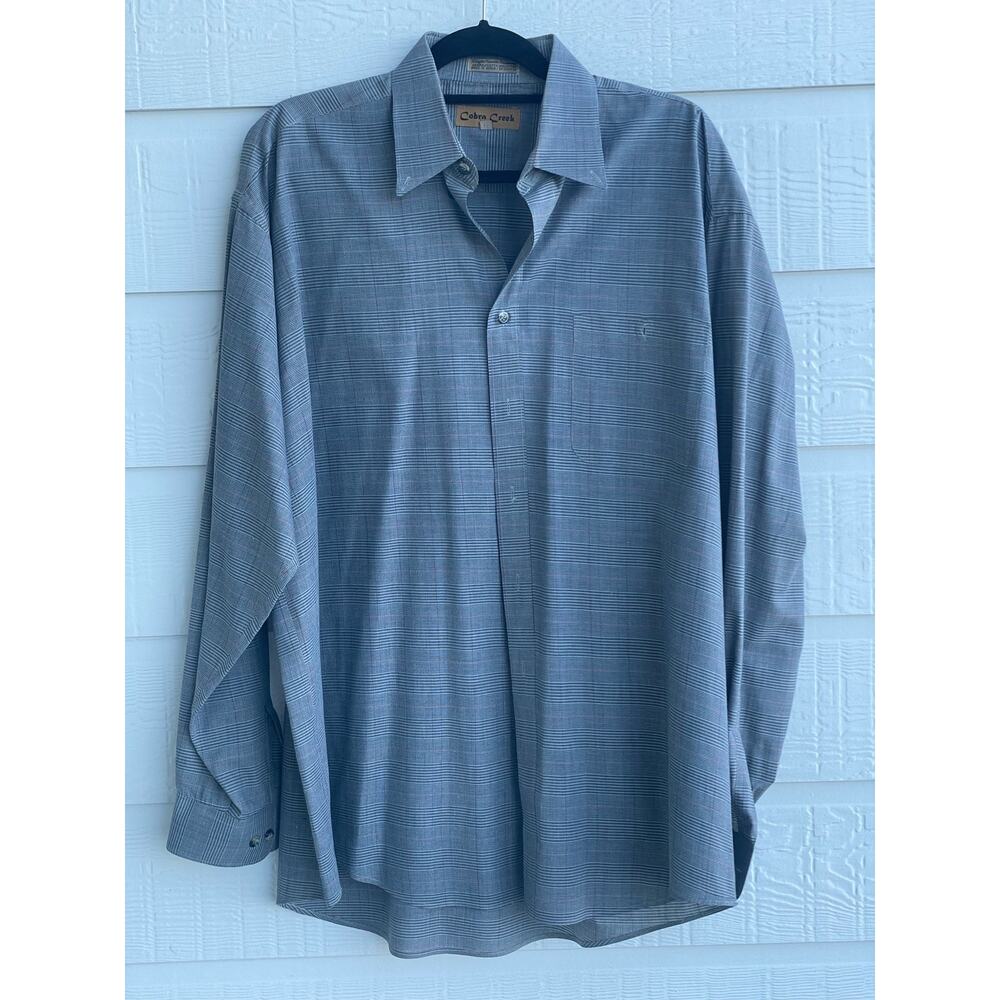 Cobra Creek Men's dark Gray  plaid button up shirt XLT